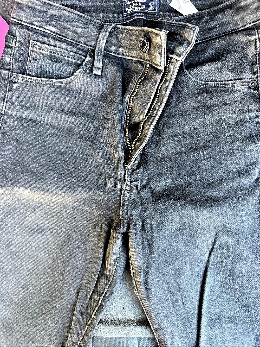 Abercrombie & Fitch Simone High Rise Super Skinny Gray Jeans Waist 26